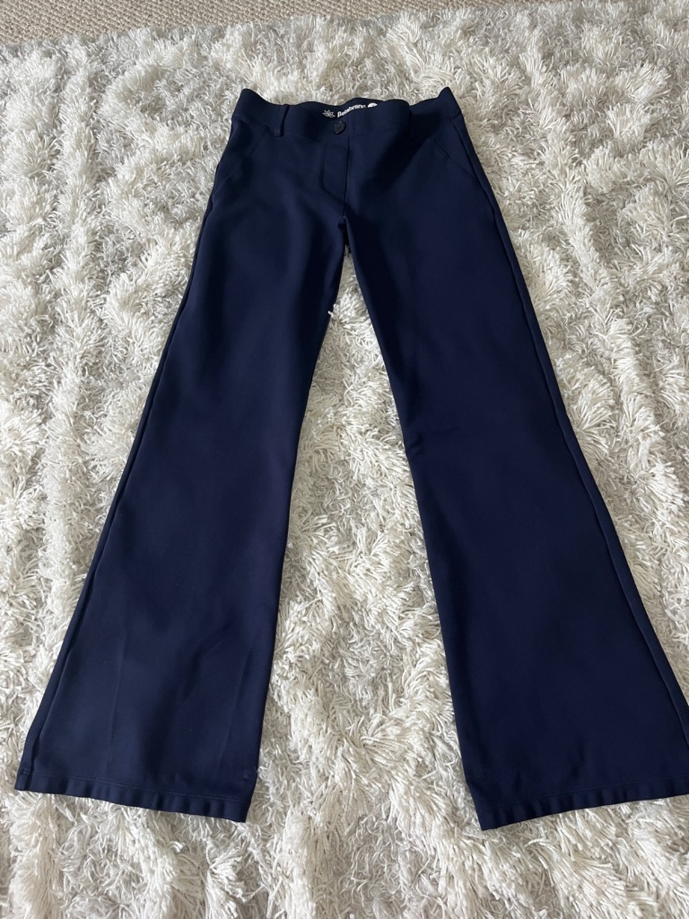 Betabrand Navy Wide-Leg Trousers
